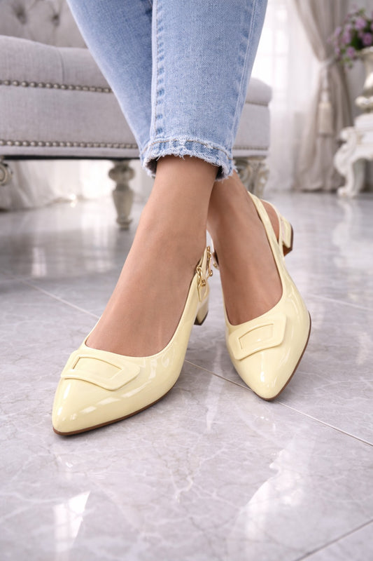 Baleta Valentina Balerina Slingback Charol Rosa– Punta Fina