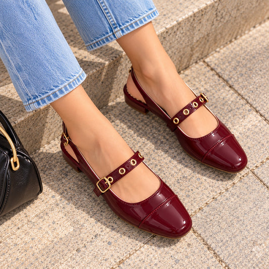 Baletas Rubí para Mujer con Punta en Contraste | Sayo Shoes