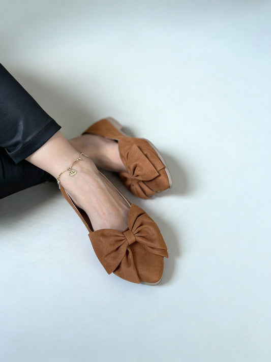 Bailarina Moño Gamuza Camel