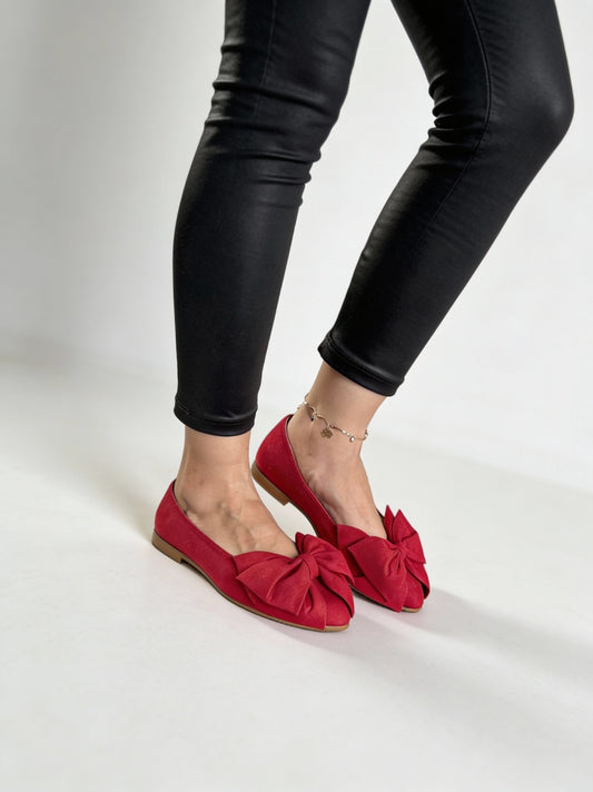 Bailarina Moño Gamuza Rojo