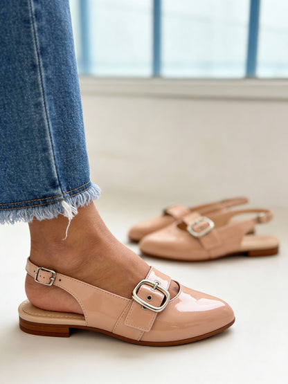 Baleta Brisa destalonada charol con hebilla grande, Flats - SAYO Shoes