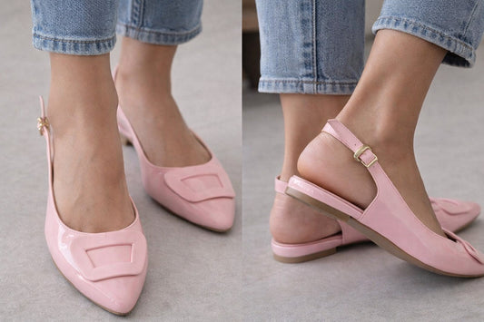 Balerina Slingback Charol Rosa– Punta Fina