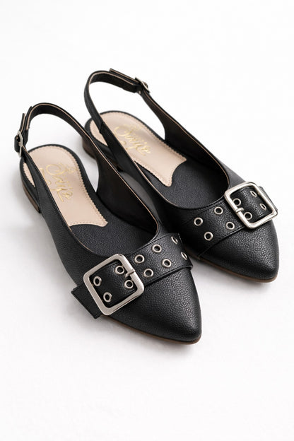 Baletas Emma Negro – Elegantes con Hebilla