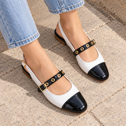 Baletas Rubí para Mujer con Punta en Contraste | Sayo Shoes